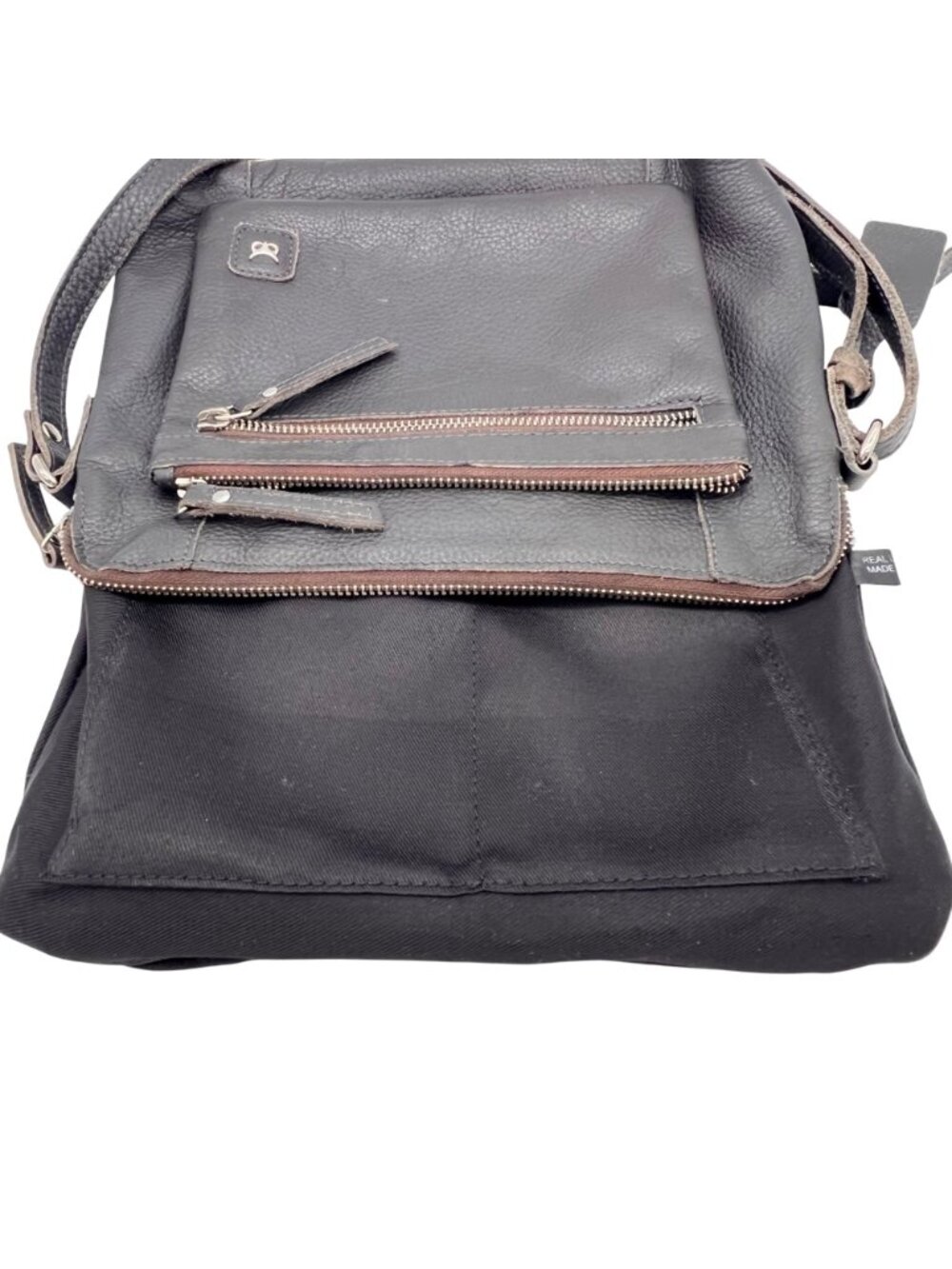 Wise Owl Soft Leather Crossbody Bag Dark Brown Adj Strap Multiple Zipper Pockets - Picture 8 of 16
